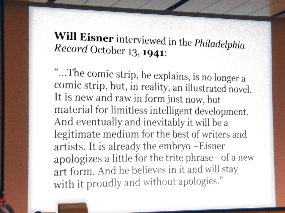 Will Eisner Event: Denis Kitchen and Paul Hornschemeier Talk
